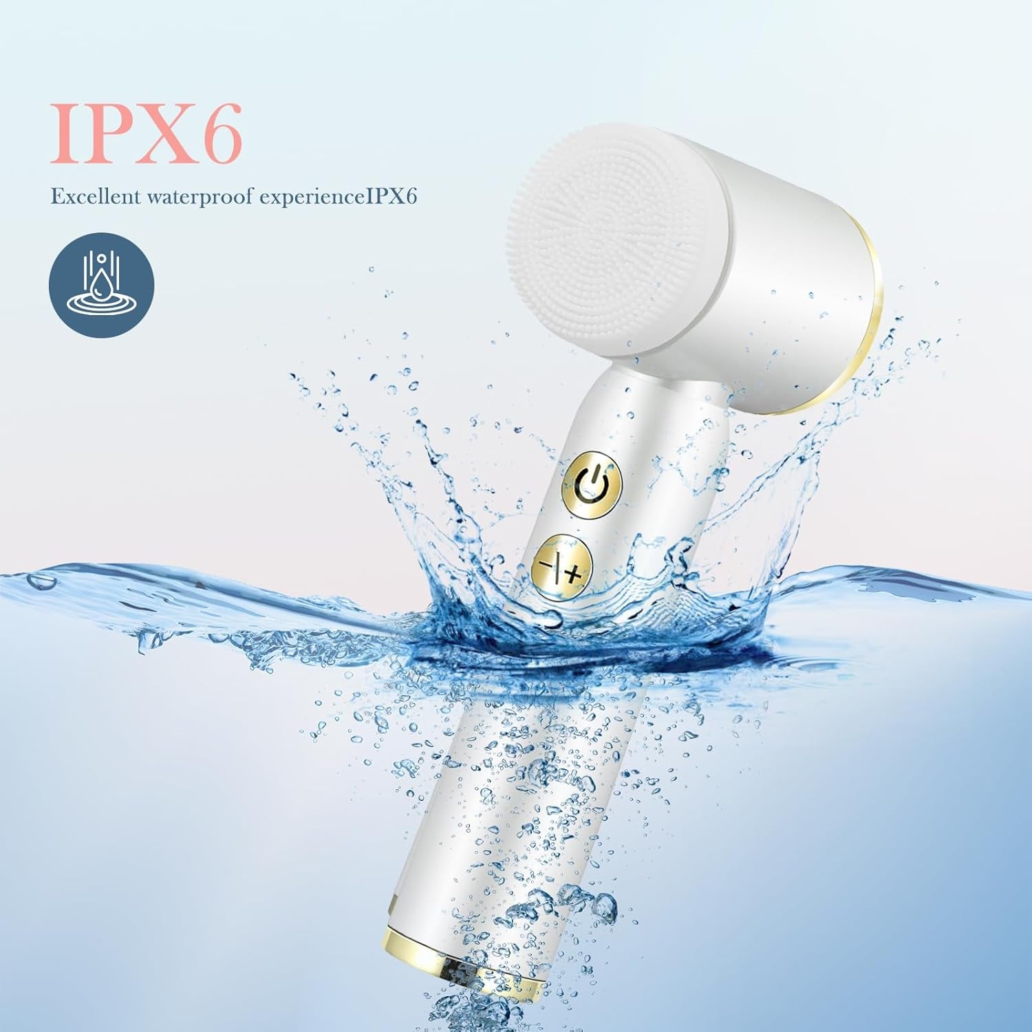 Facial Cleansing Brush,Electric Face Cleanser with 6 Exfoliating Brush Heads,Usb Rechargeable Face Brush with 3 Speed Levels,Waterproof Facial Brush,Lcd Display,360° Rotating Facial Brush for Cleaning